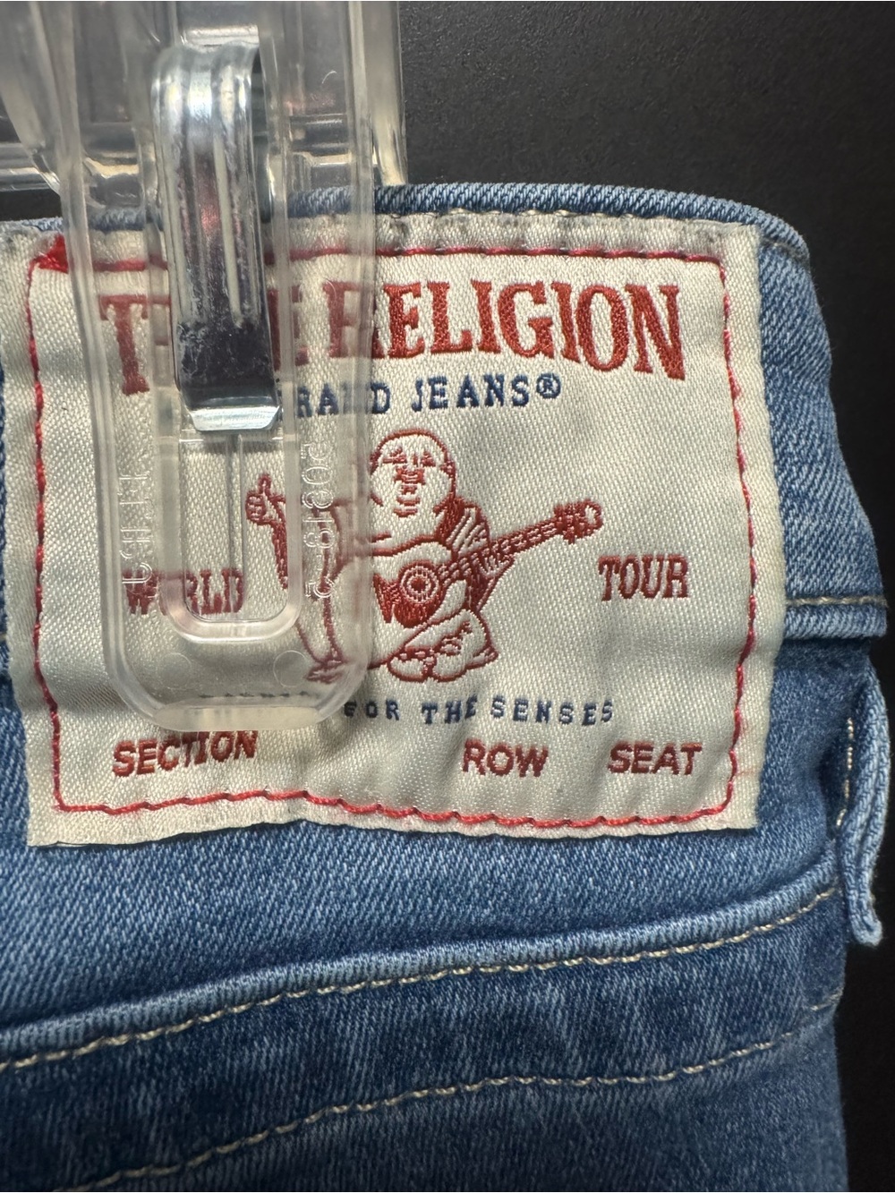 True Religion Women's Light Blue Skinny Jeans with Signature Pocket Stitching - Picture 3 of 5